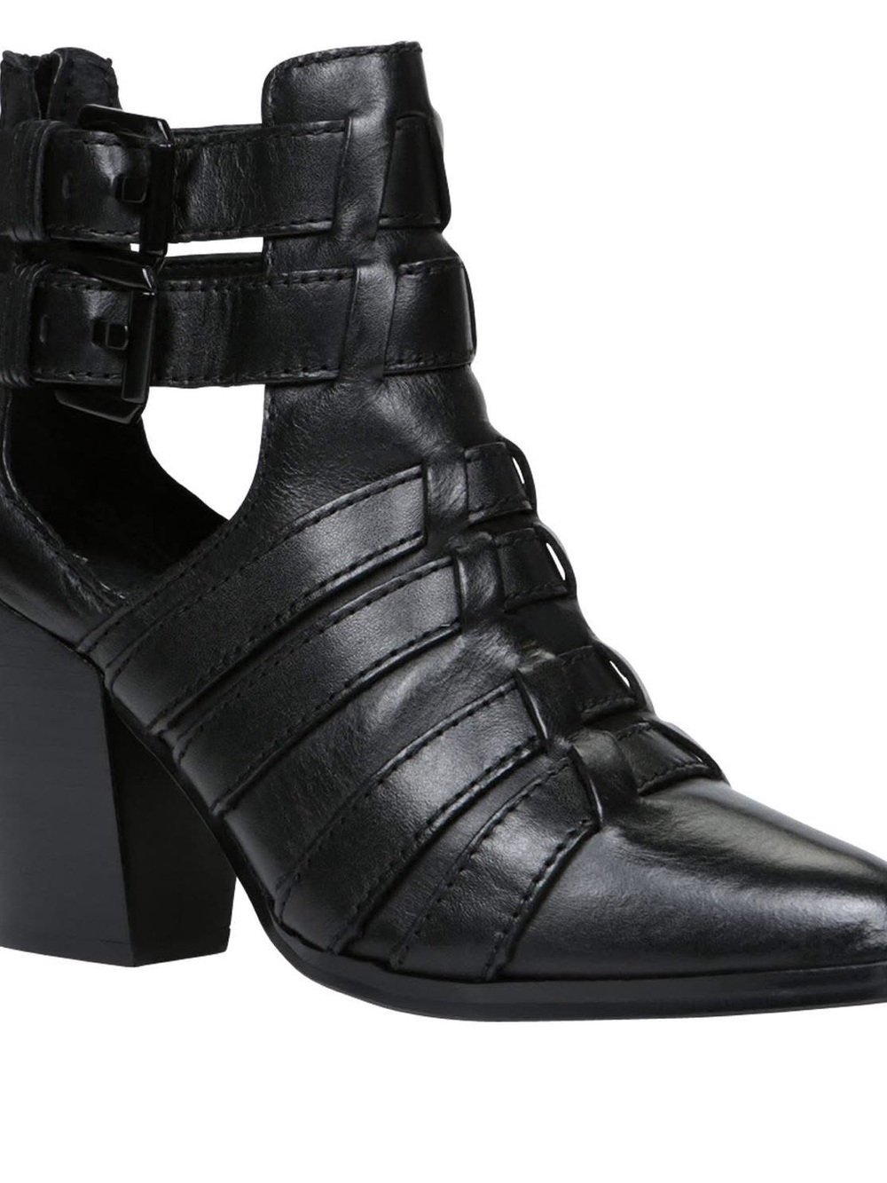 Aldo Women's Black Strappy Cutout Block Heel Ankle Boot